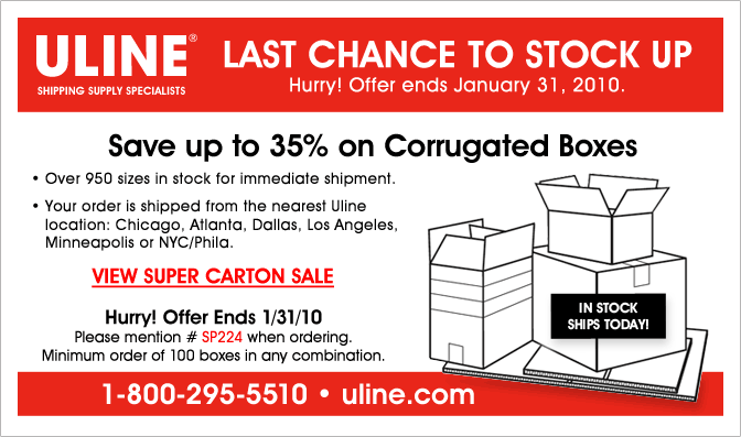 ULINE - Super Carton Sale